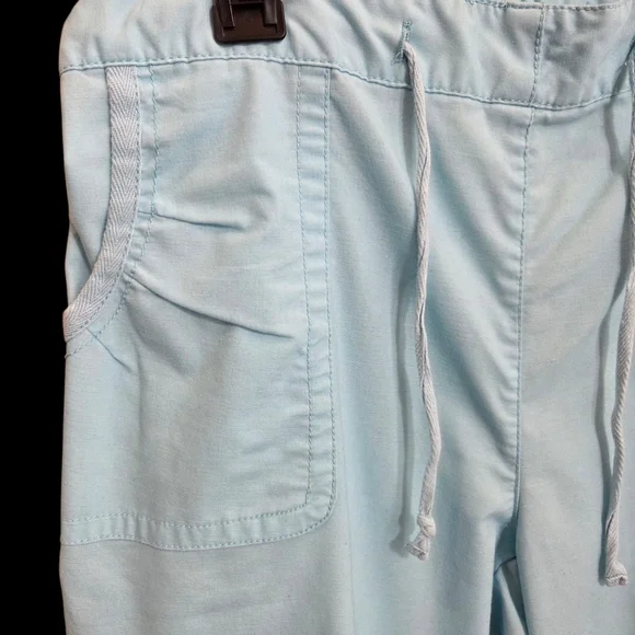 ⭐️Core Womans Blue Scub Pants  with Relaxed Fit Size L  No Size Tag - Picture 5 of 6